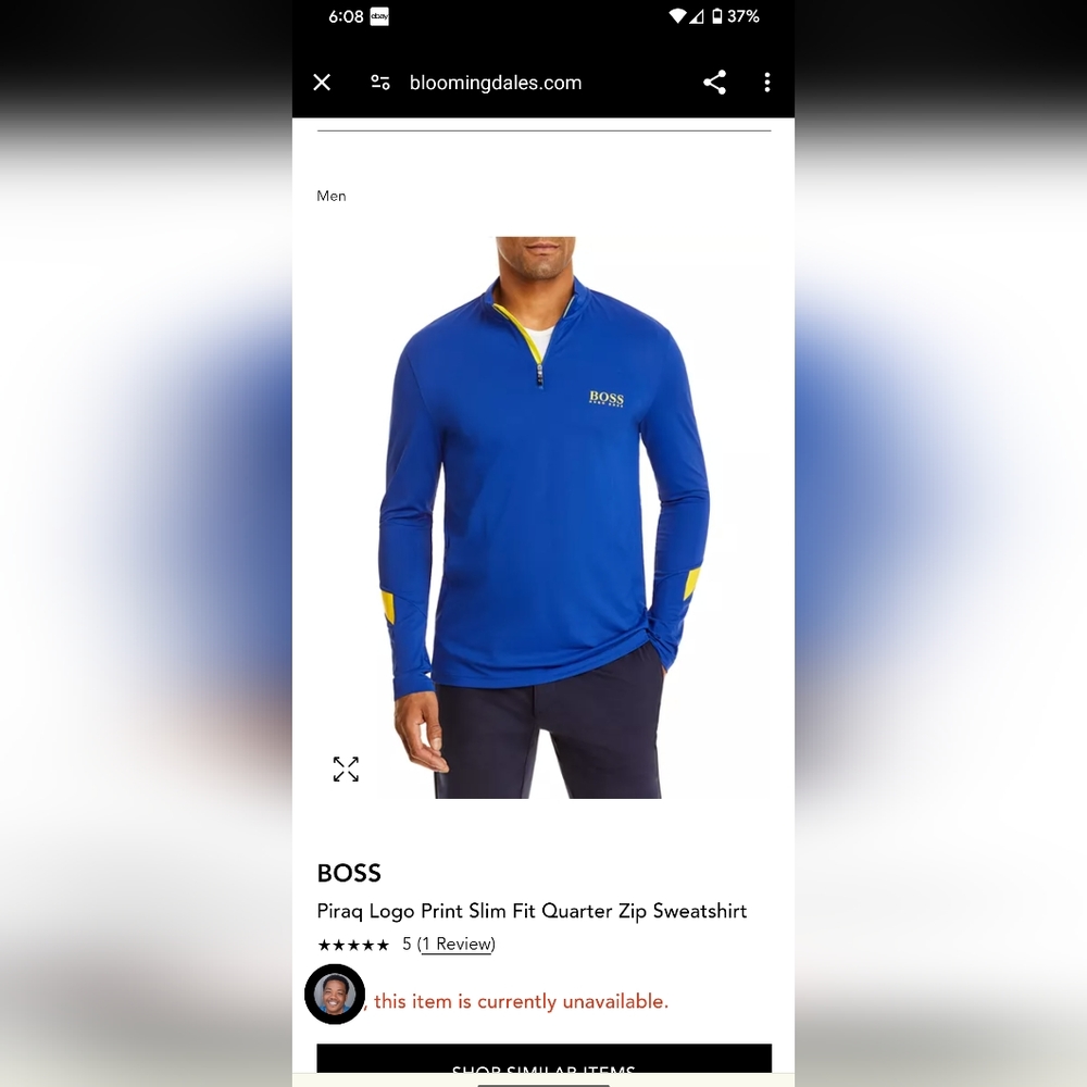Mens Hugo Boss piraq logo quarter zip golf pullover size large slim fit